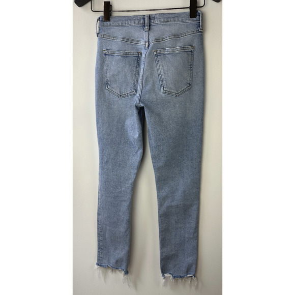Agolde Merrel Mid Rise Straight Leg Jean Frayed Hem Light Wash Astray Size 24 - Picture 10 of 14